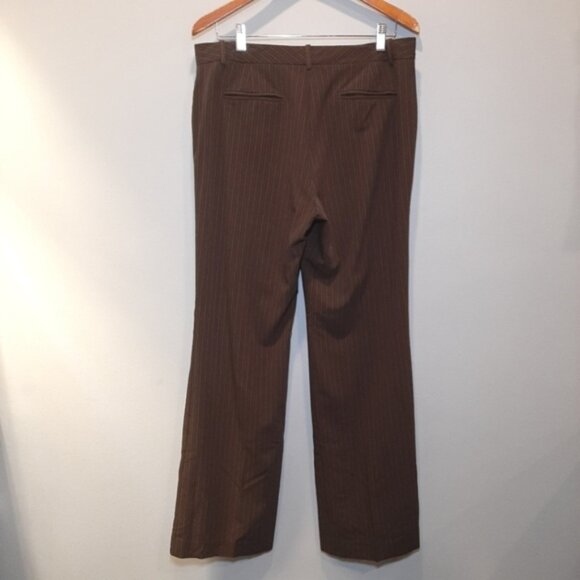 TAPEMEASURE Pinstripe 2pc Pant Suit Blazer Jacket Womens Size 10 Brown Business - Picture 10 of 15